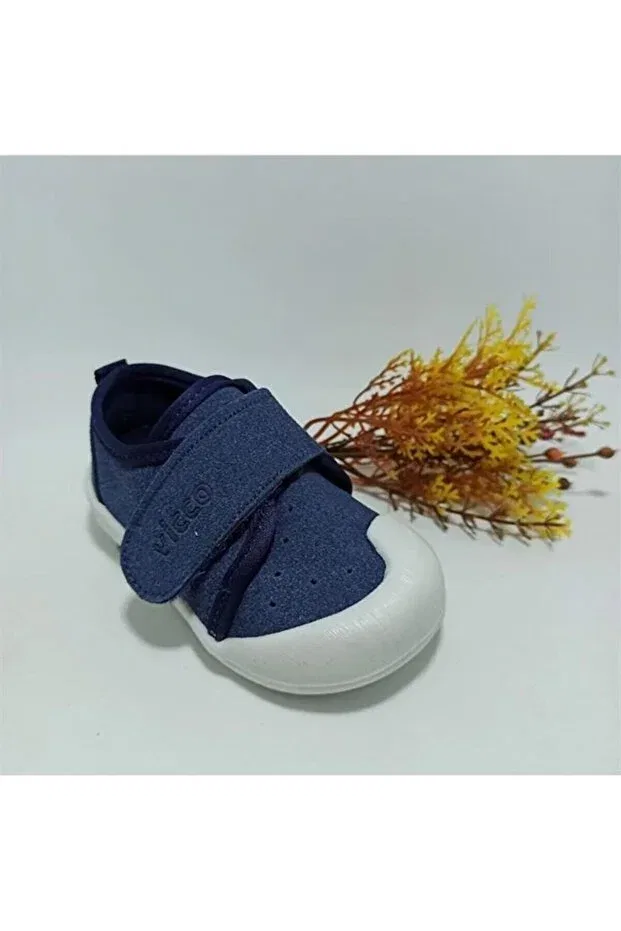 Детские туфли для девочек с липучкой Anka first step shoes Vicco, Navy Blue — фото 3