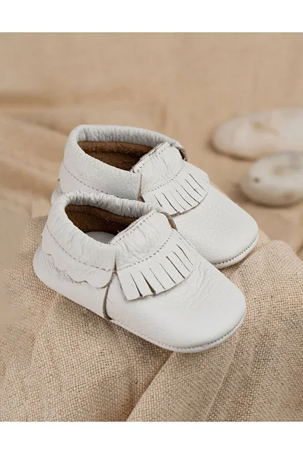 Детские ботинки из натуральной кожи Teddy natural leather Beybium, White