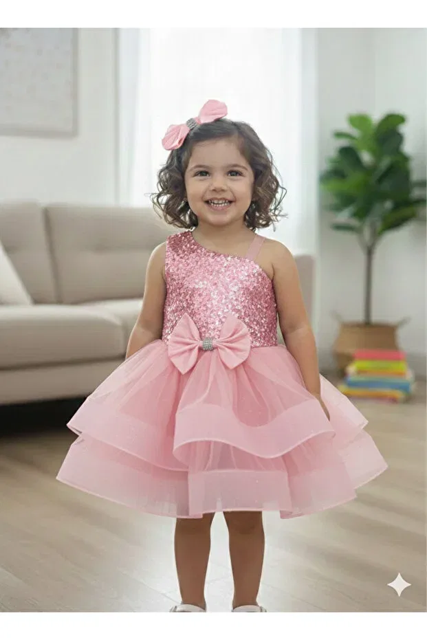 Детское платье для девочек с пайетками Mirace Styl, Pink