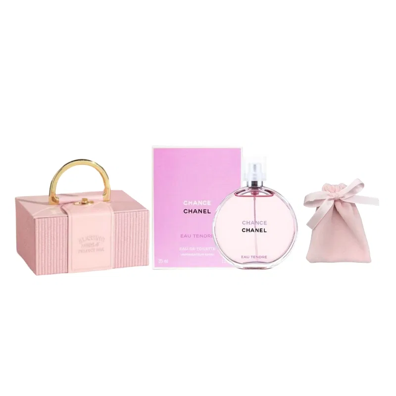 Женский парфюмерный набор CHANEL Encounter Collection, 50 мл, Soft Encounter Fragrance + Cherry Blossom Pink Perfume Bag, CHANEL, Черри Блоссом Пинк — фото 2