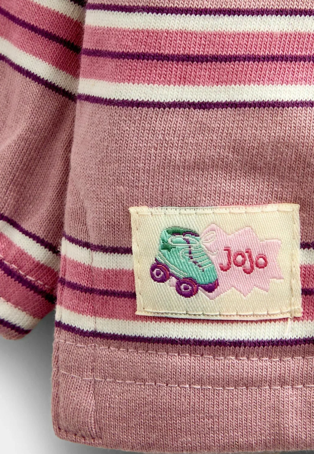 Топ с аппликацией - топ с длинными рукавами Jojo Maman Bébé, Pink Stripe Dino — фото 4