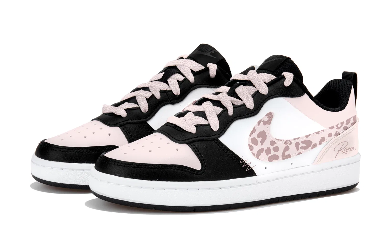Детские кроссовки для скейтбординга Nike Dunk Grade School, White Black Pink — фото 4