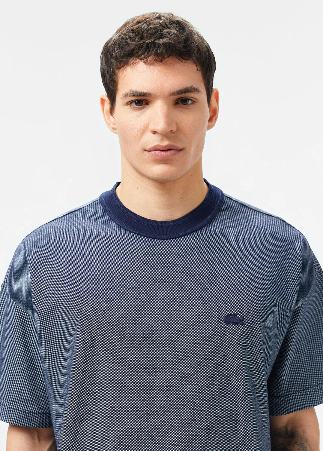 Футболка Lacoste, темно-синий, с логотипом крокодила — фото 3