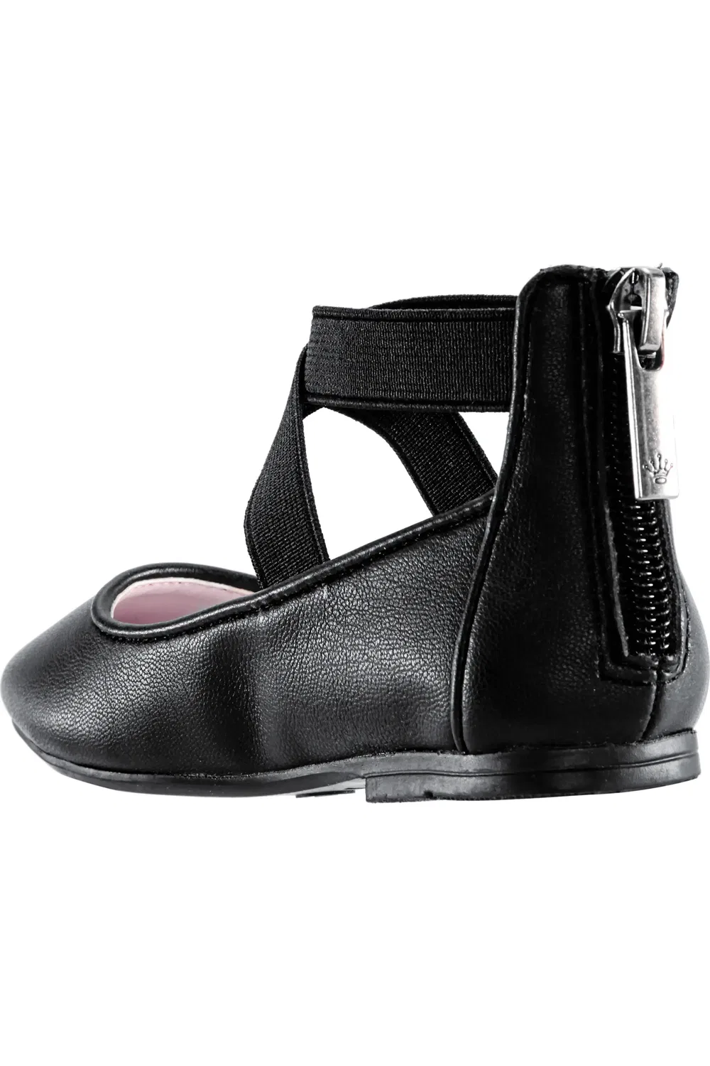 Детские балетки на перекрестных ремешках Marissa Cross Strap Nina, Black Faux Leather — фото 2