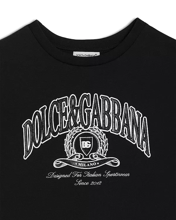 Детская футболка с коротким рукавом Dolce & Gabbana, темно-синий — фото 3