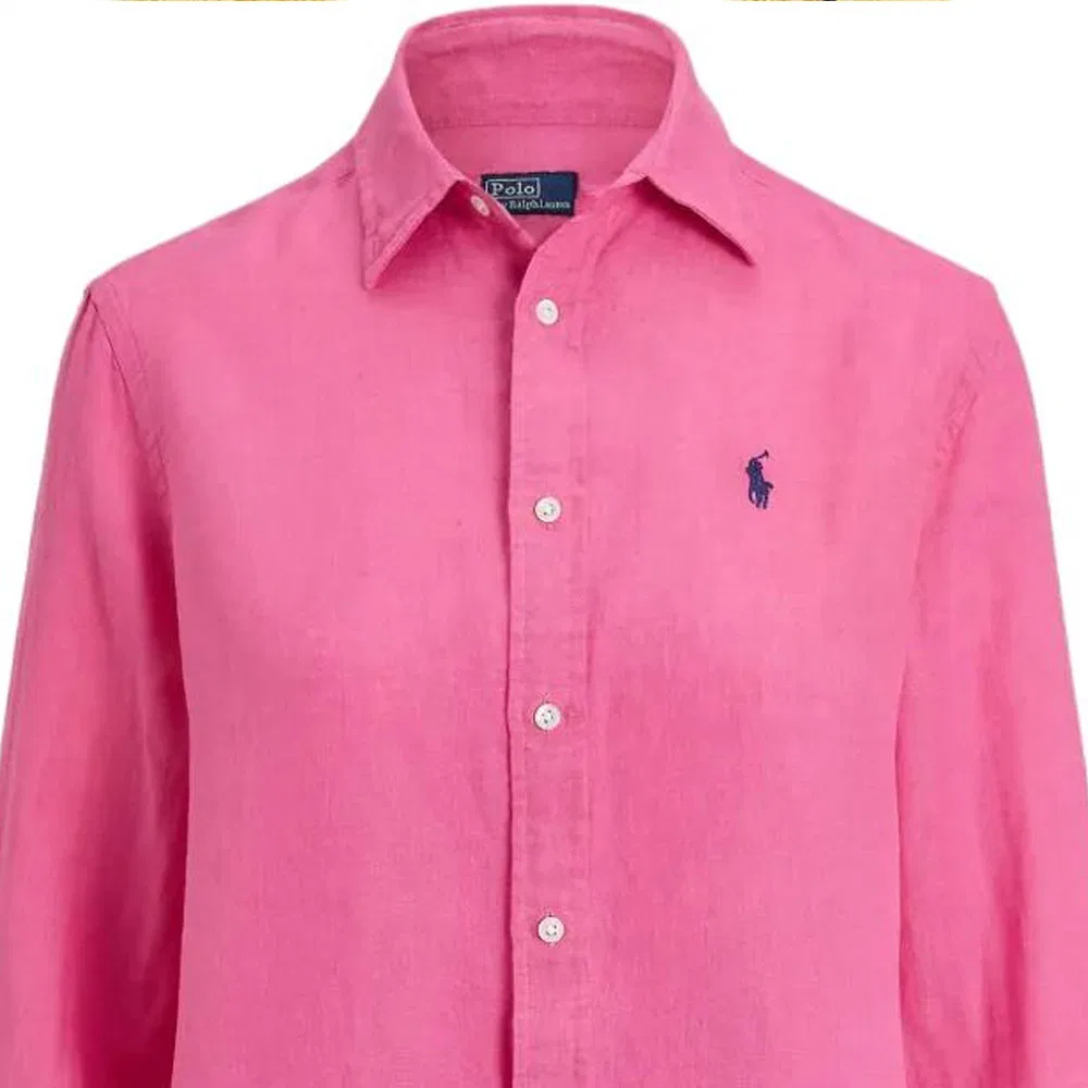 Женская рубашка с лацканами прямого кроя Fuchsia Polo Ralph Lauren, Fuchsia — фото 4