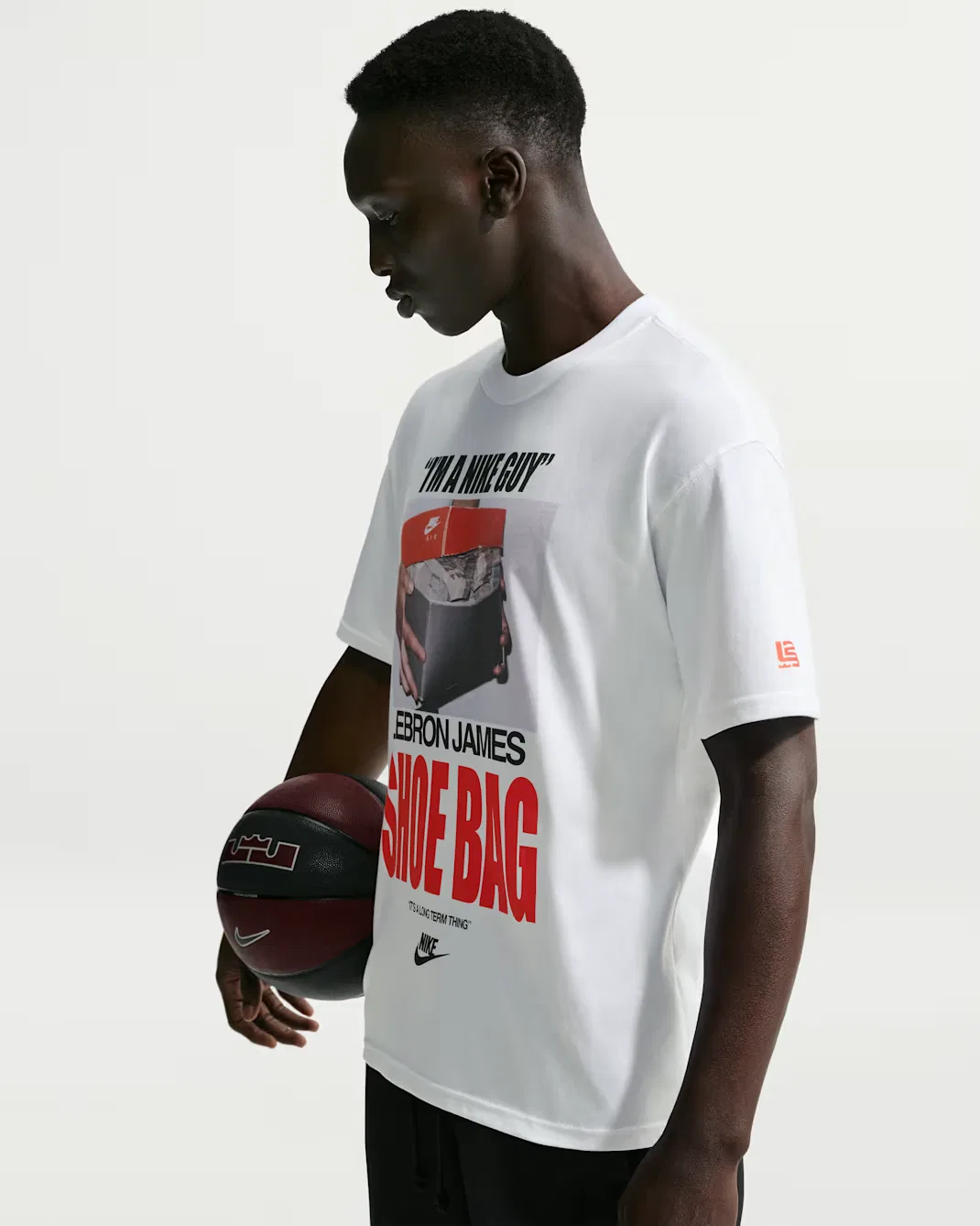 Мужская баскетбольная футболка Nike LeBron "Shoe Bag", White — фото 3