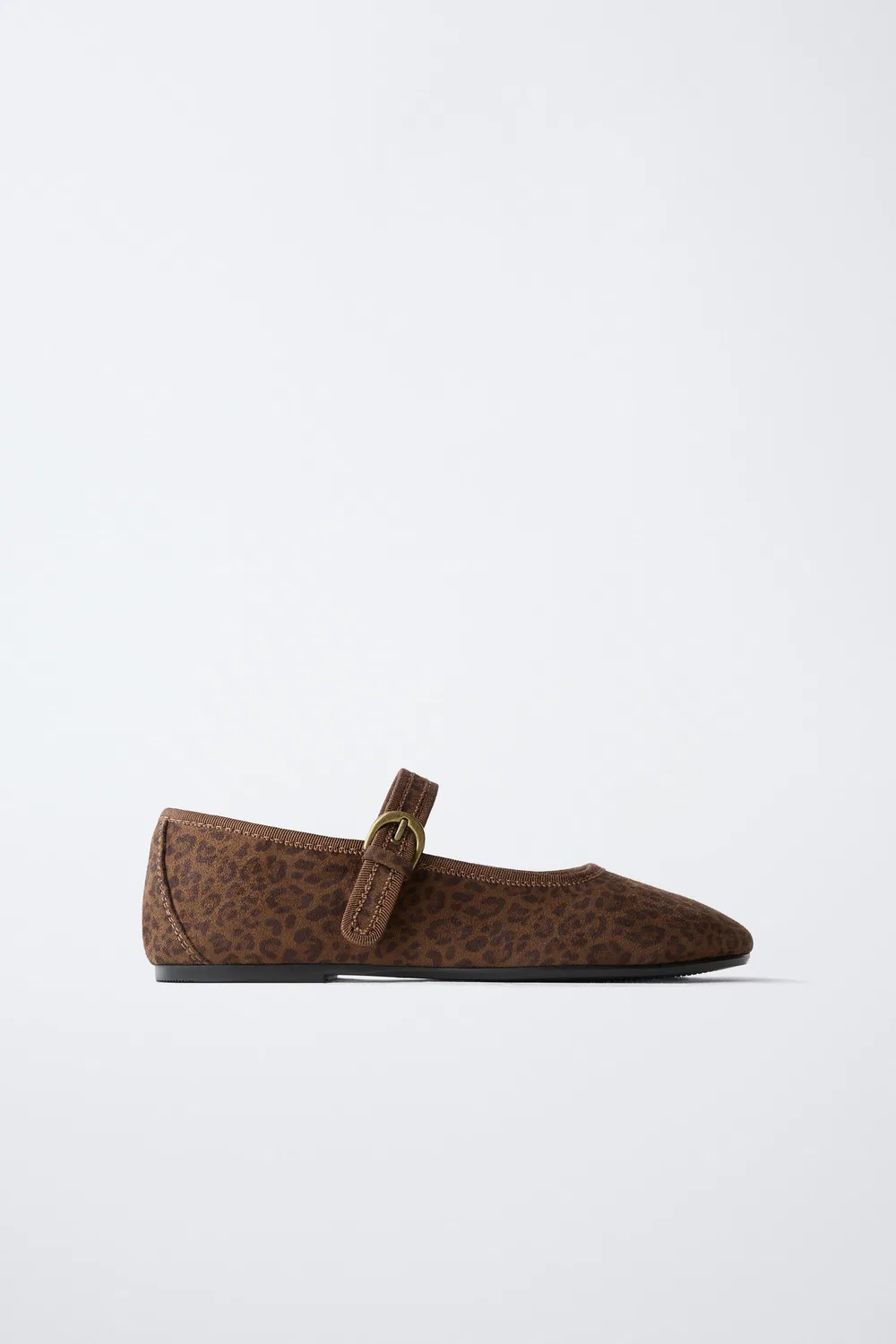 Балетки с анималистическим принтом ZARA, Brown