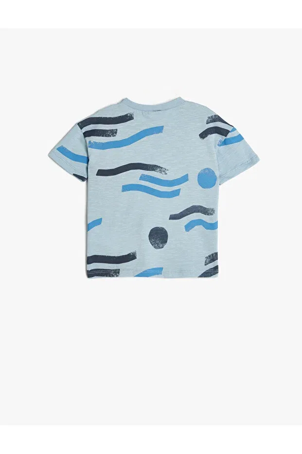 Детская футболка с принтом Koton, Blue Patterned — фото 2