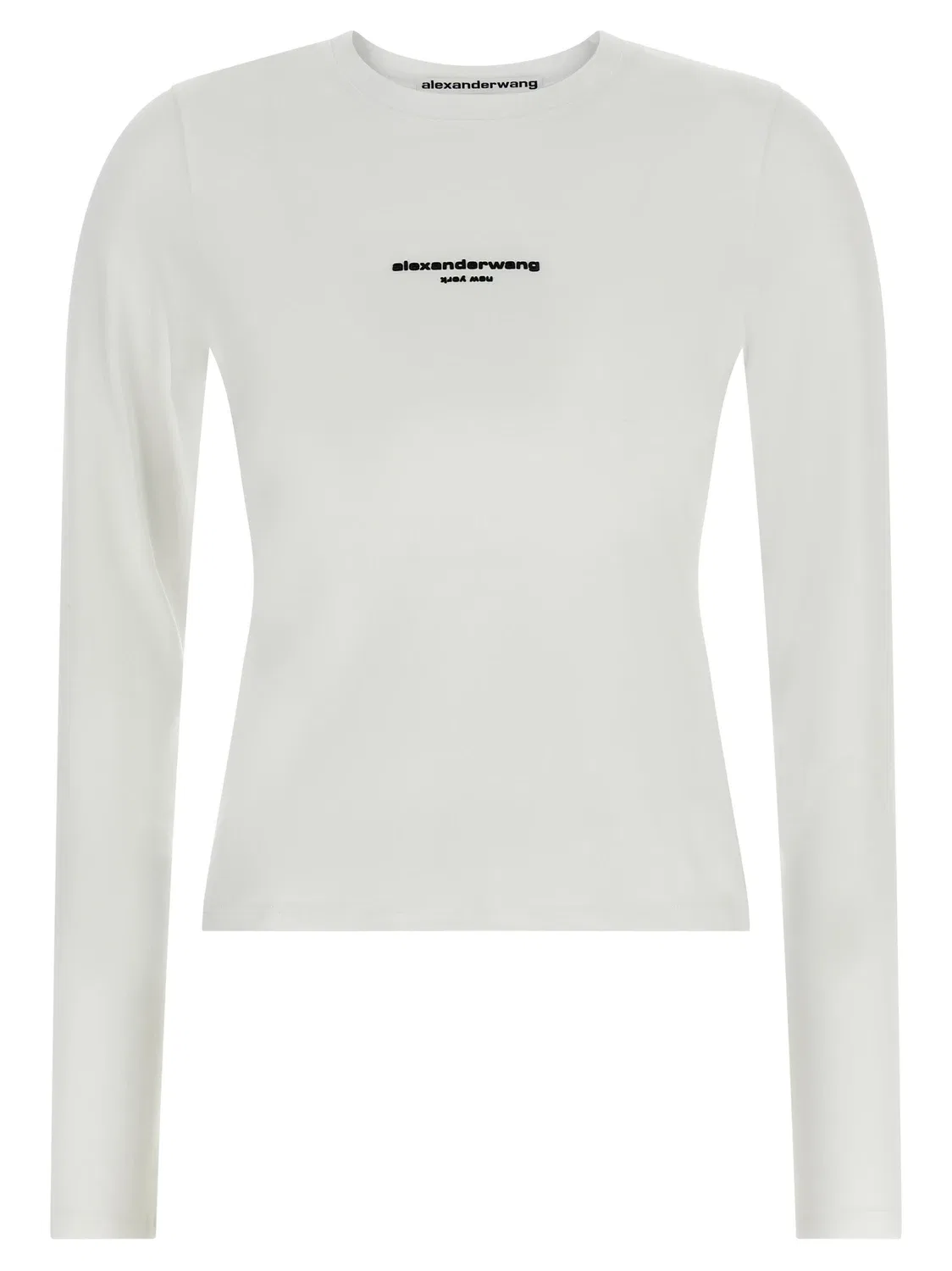 Футболка с длинным рукавом и принтом логотипа Alexander Wang, белый