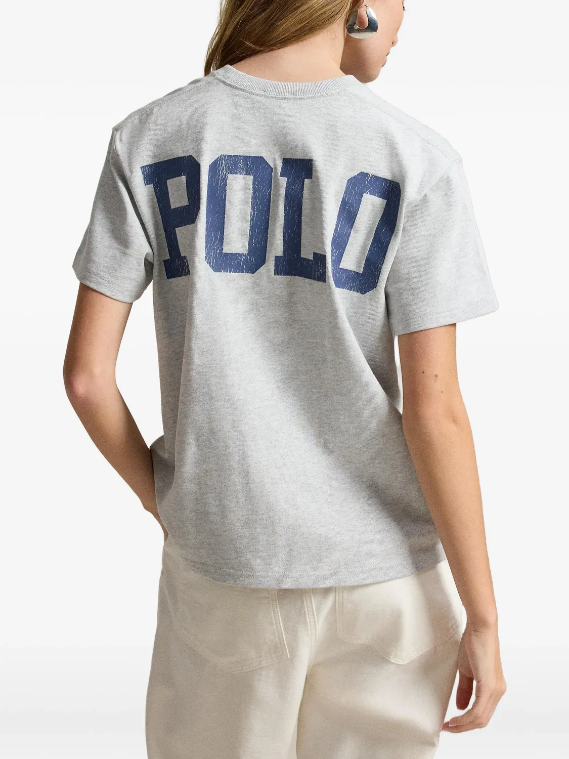 Футболка хлопковая серого цвета Polo Ralph Lauren, серый — фото 4