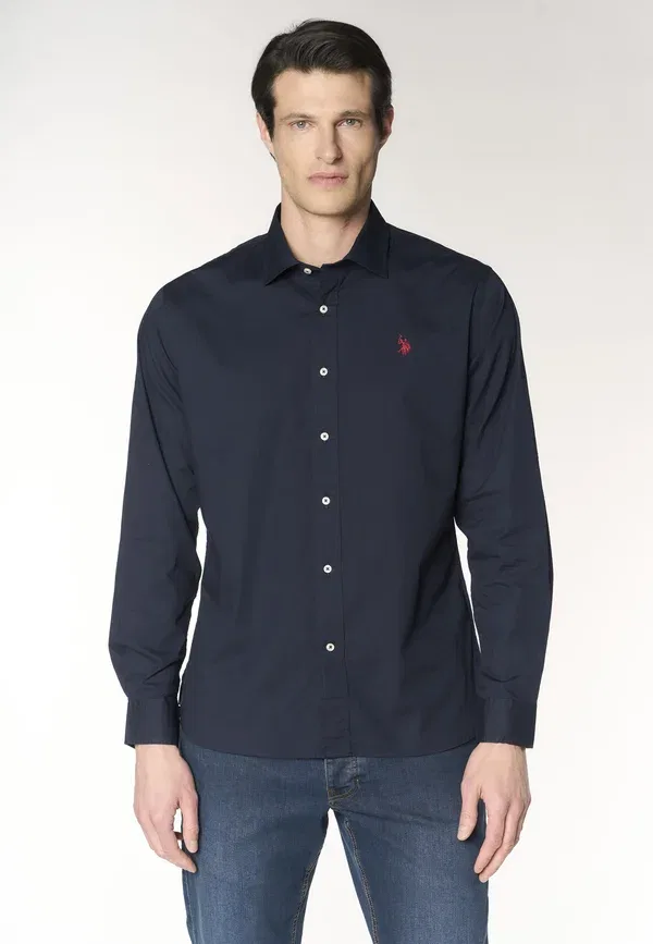 Рубашка хлопок с эластаном U.S. Polo Assn., Blu, синий