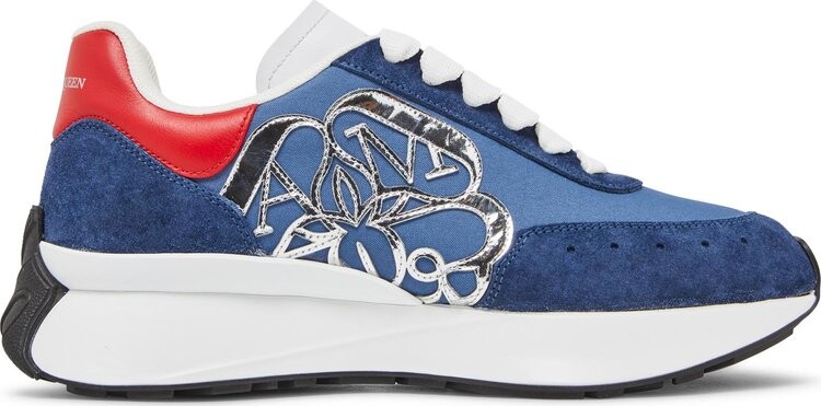 

Кроссовки Alexander McQueen Wmns Sprint Runner Blue Silver, синий