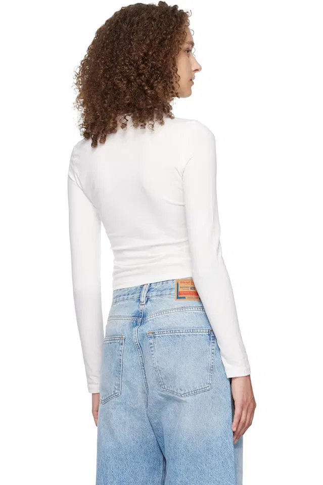 Белая футболка с длинными рукавами (White t-uncutieslong-ls-od t-shirt) Diesel — фото 3