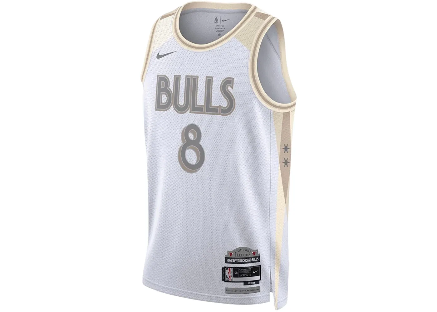 Мужская джерси с длинным рукавом Zach Lavine Chicago Bulls Nike, White