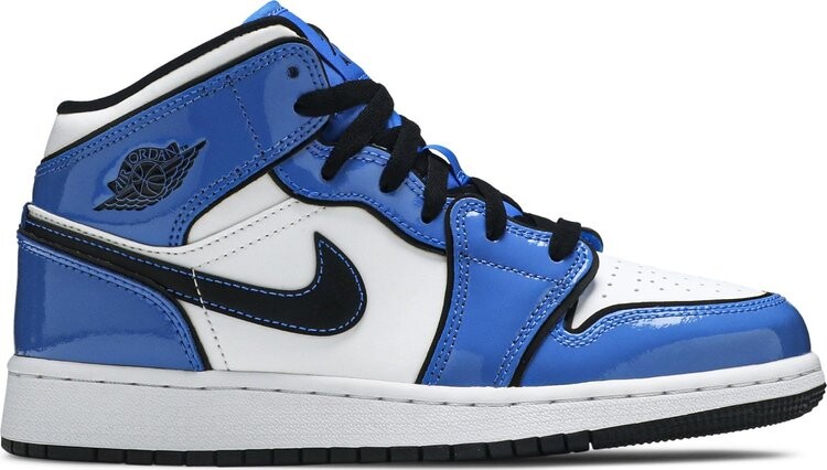 

Кроссовки Air Jordan 1 Mid SE GS Signal Blue, синий