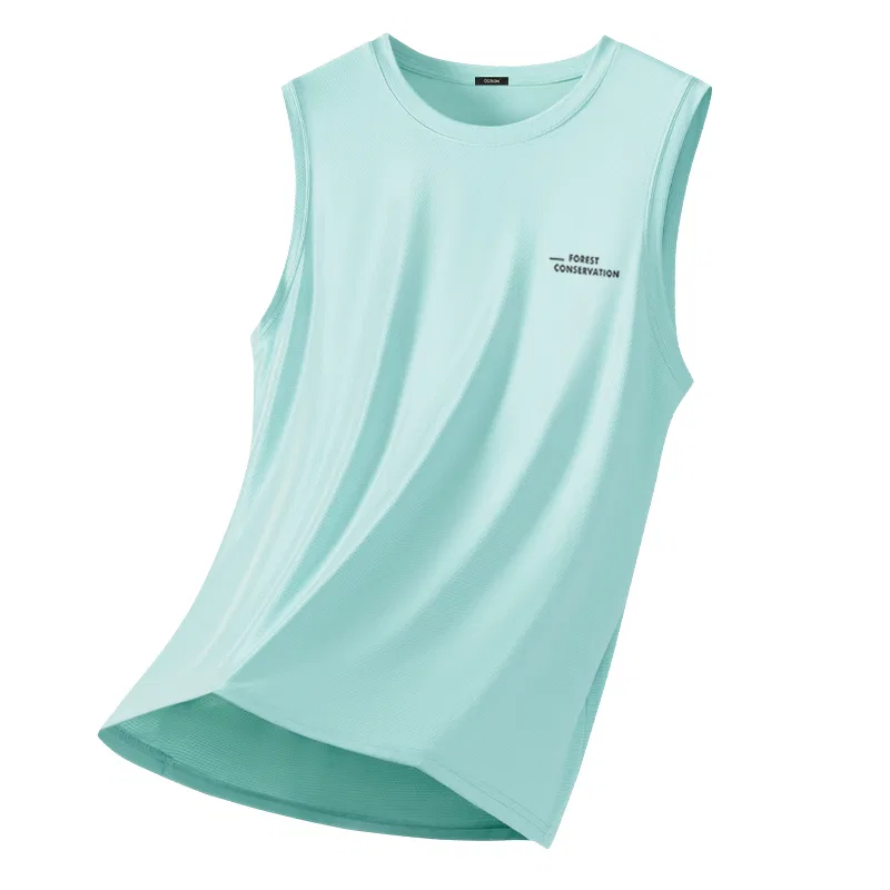 Детский топ без рукавов с круглым вырезом MINISO, Aqua Green