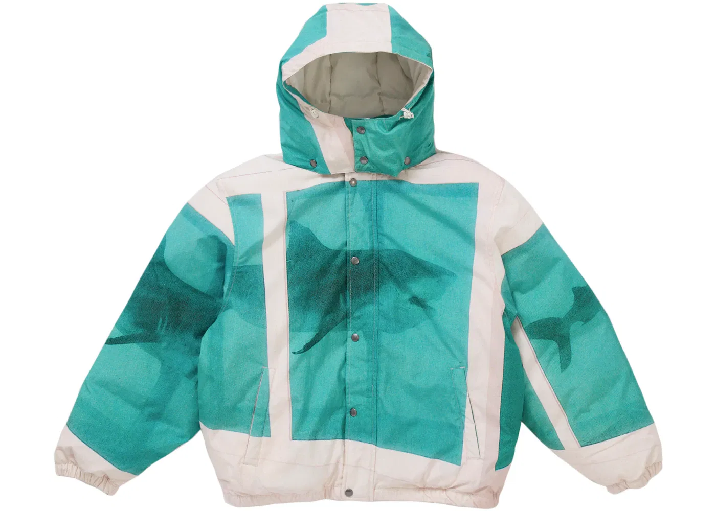 Мужская куртка-пуховик с принтом Supreme Damien Hirst Down Puffer Jacket, White