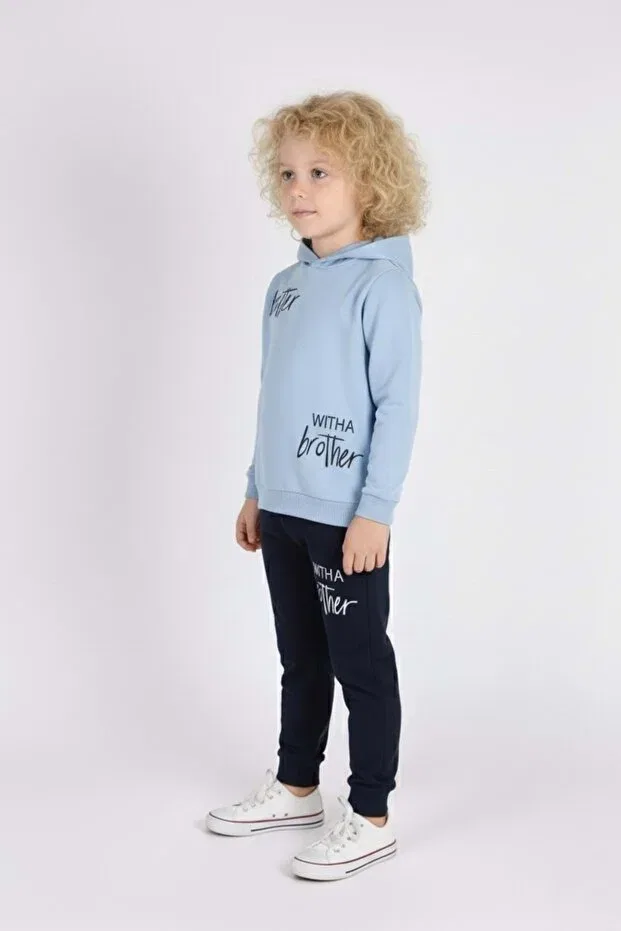 Детский спортивный костюм для мальчиков с принтом Mnk Baby&Kids, Babe Blue — фото 4