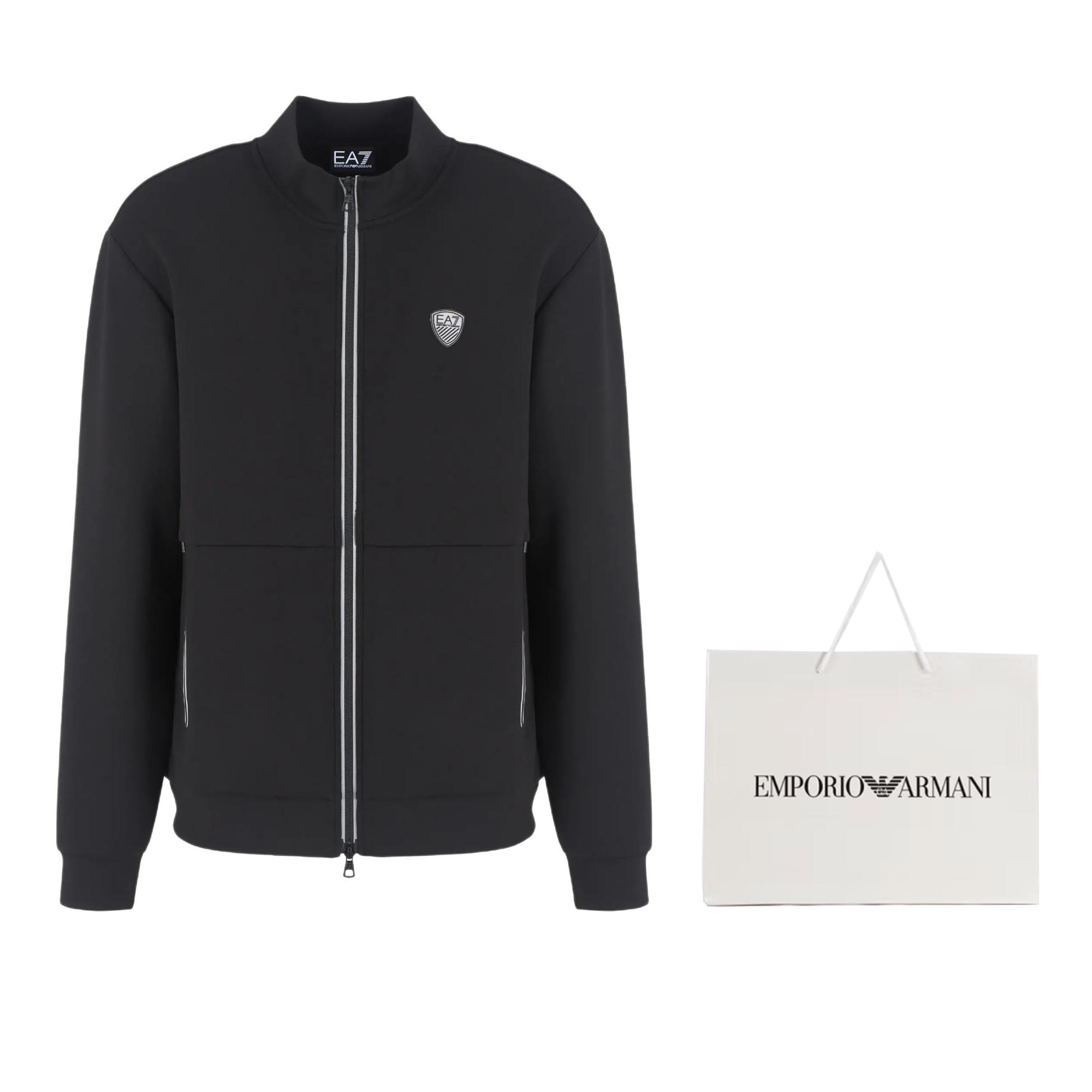 Свитшот с аппликацией логотипа Ea7 EMPORIO ARMANI, черный — фото 3