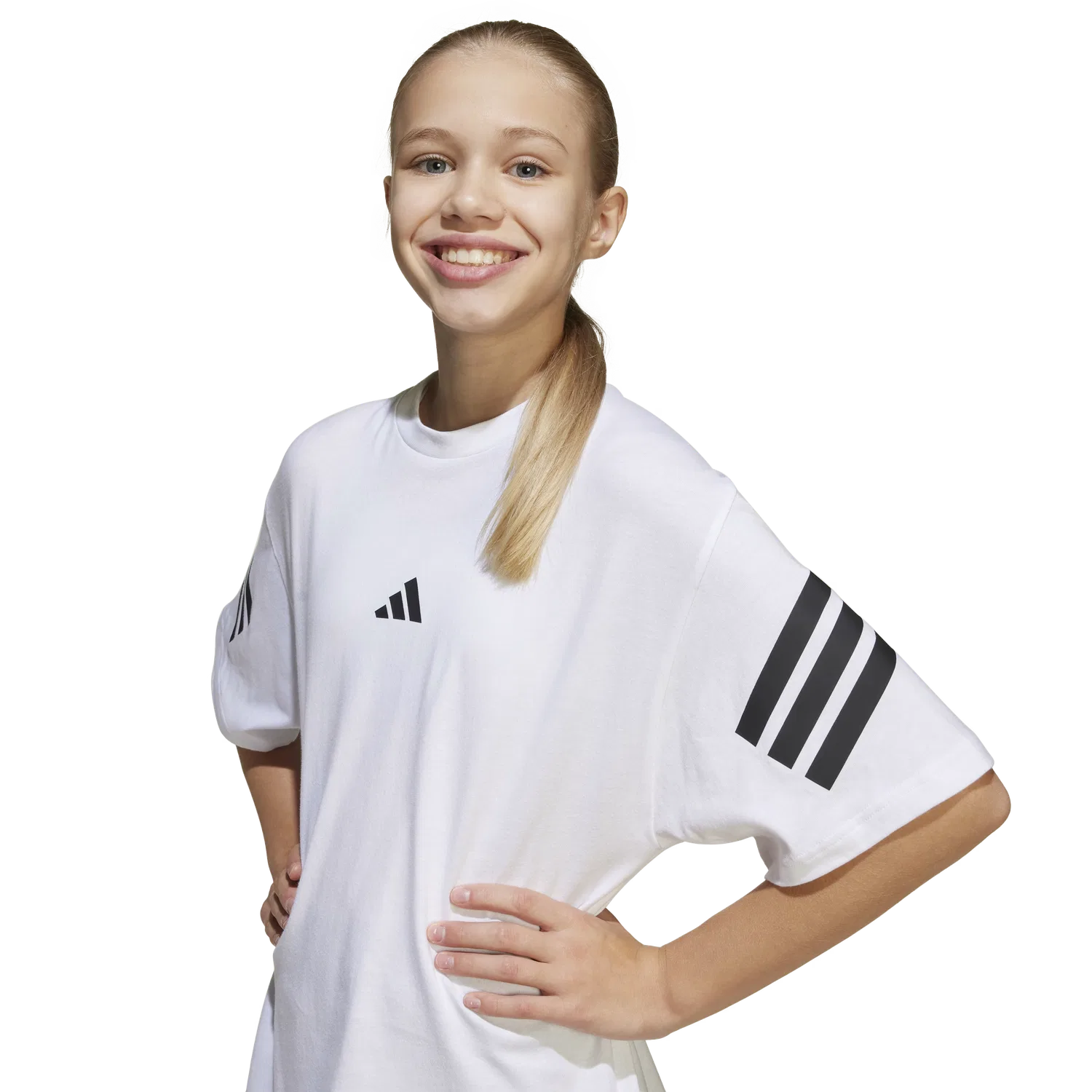 Детская футболка с коротким рукавом Adidas, белый — фото 4
