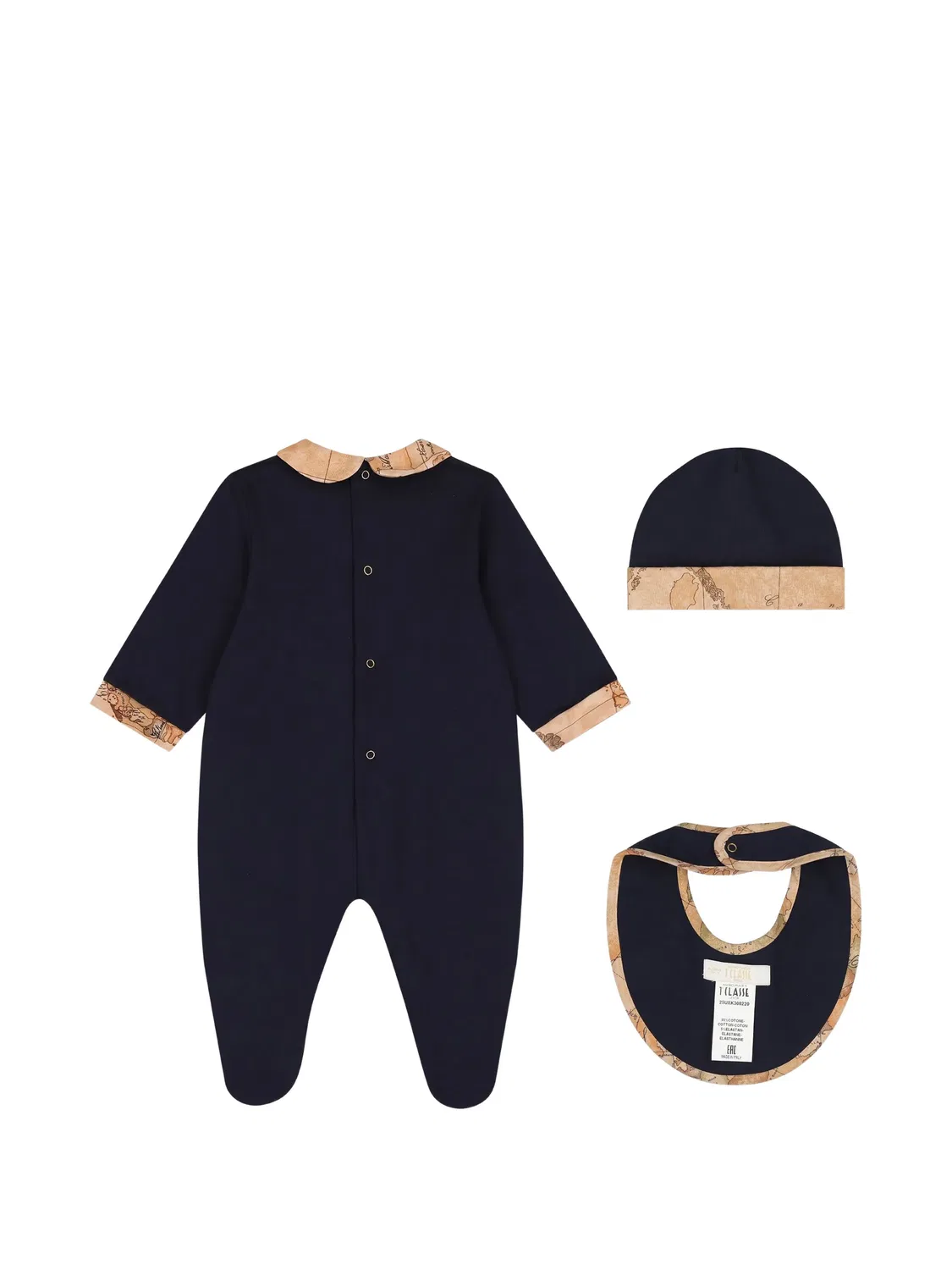 Комплект из комбинезона и шапки с нагрудником Alviero Martini Kids, синий — фото 2