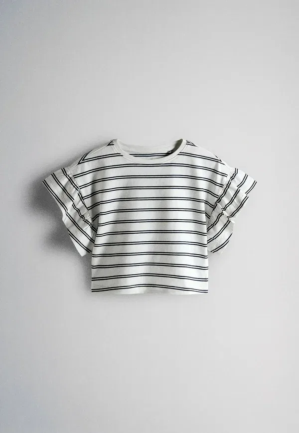 Футболки, комплект 4 шт, хлопок, Basic T-shirt, The Set, Navy Blue, Ecru Stripe, темно-синий — фото 2