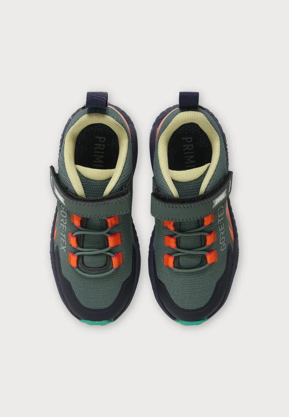 Кроссовки Goretex B&G Storm GTX 24190 Primigi, Forest Green/Orange — фото 4