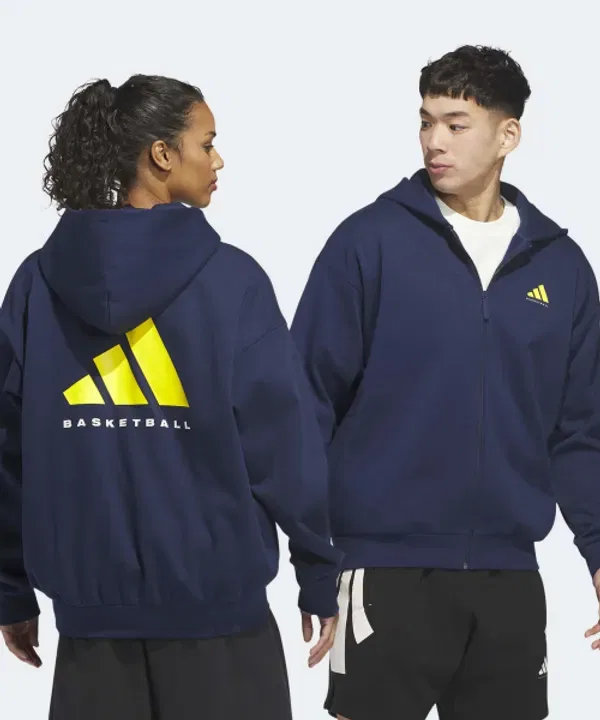 Худи-бомбер баскетбольный, Adidas, ночной индиго — фото 2