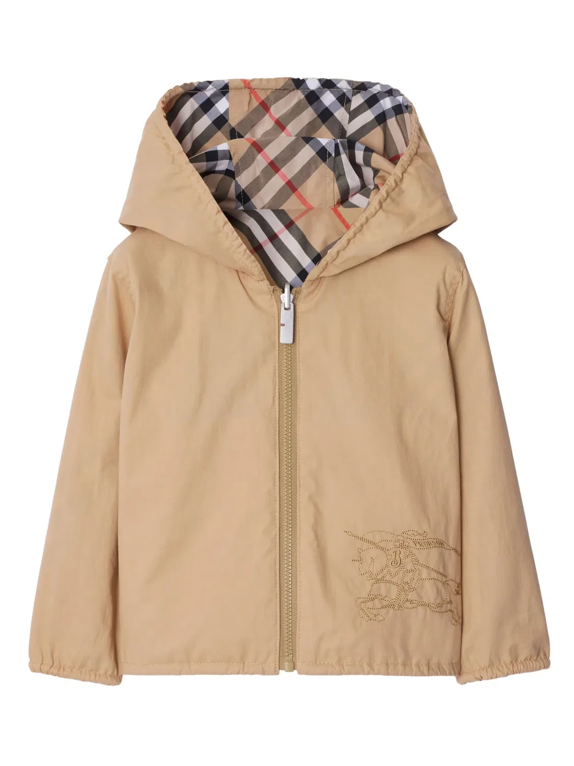 Реверсивная куртка из хлопкового смеси в клетку Burberry, нейтральный — фото 2