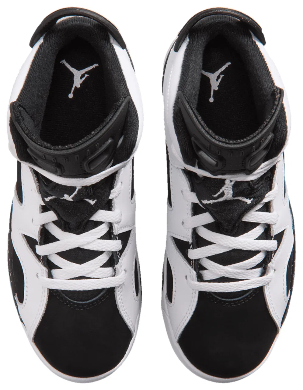 Детские кроссовки для мальчиков с кожаным и текстильным верхом Jordan Retro 6, Jordan, Black/White/Black — фото 4
