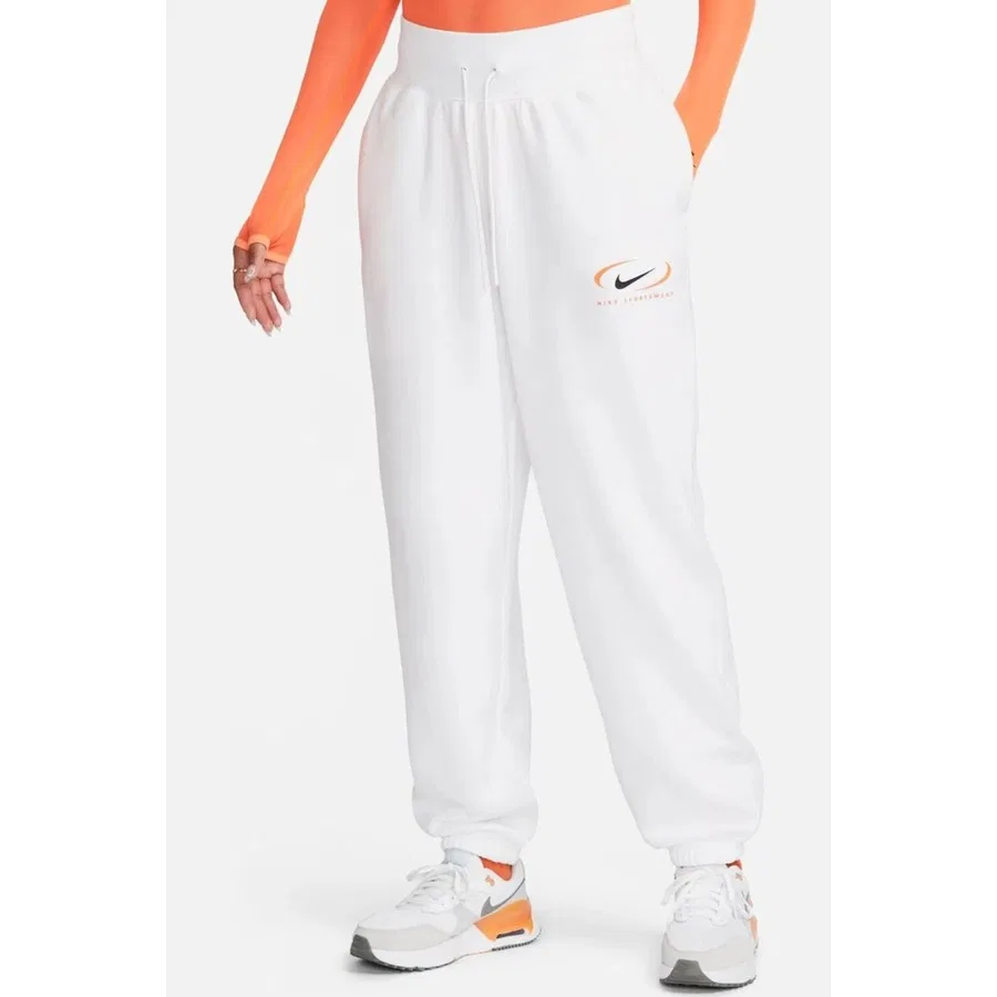 Женские спортивные штаны Nike Sportswear Phoenix Fleece Oversize High Rise, Бело-оранжевый