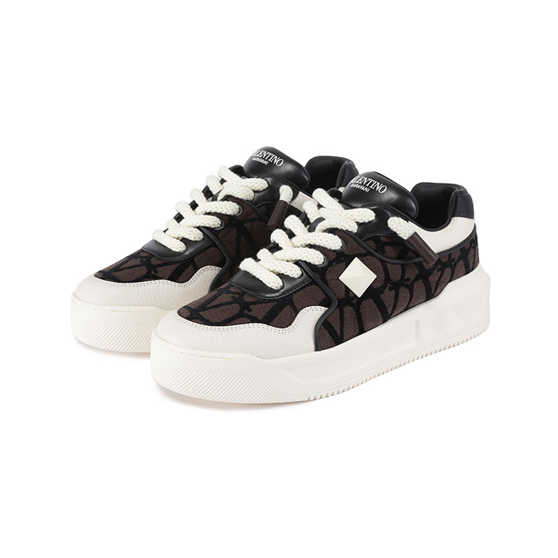 Valentino ONE STUD XL Кроссовки низкие повседневные мужские коричневые — фото 3