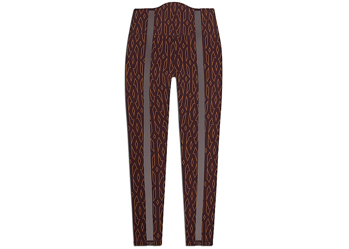 Женские леггинсы с панелью из шифона Adidas Ivy Park Monogram Sheer Panel Tights, Wild Brown Night Red