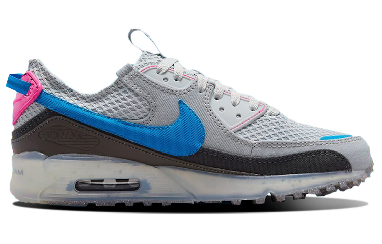 Кроссовки Nike Air Max 90 Textile, серый/синий — фото 2
