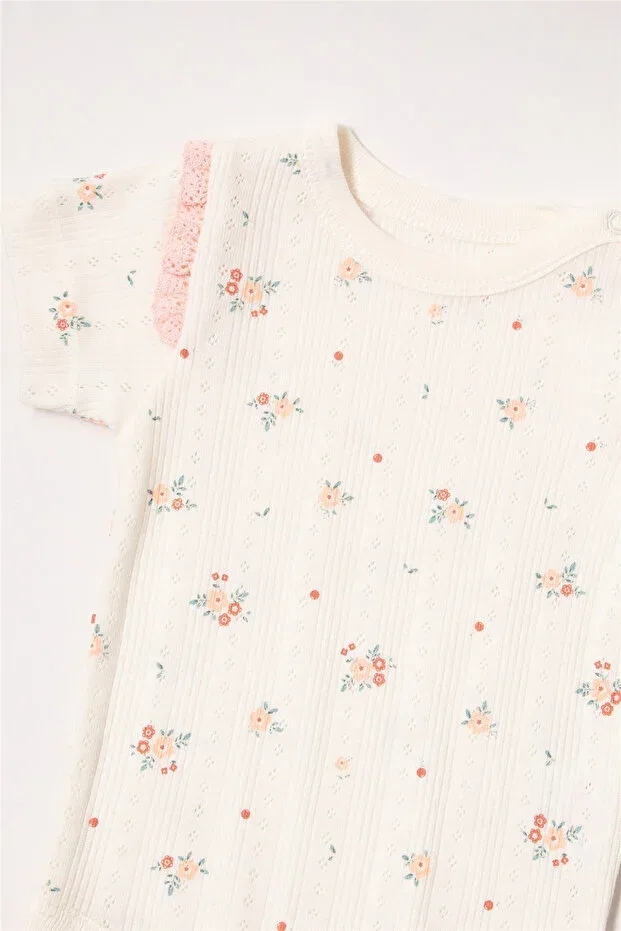 Детское боди с коротким рукавом с принтом Ajurlu short sleeve bodysuit with moon print (bloom) Bebetto, Pink — фото 3