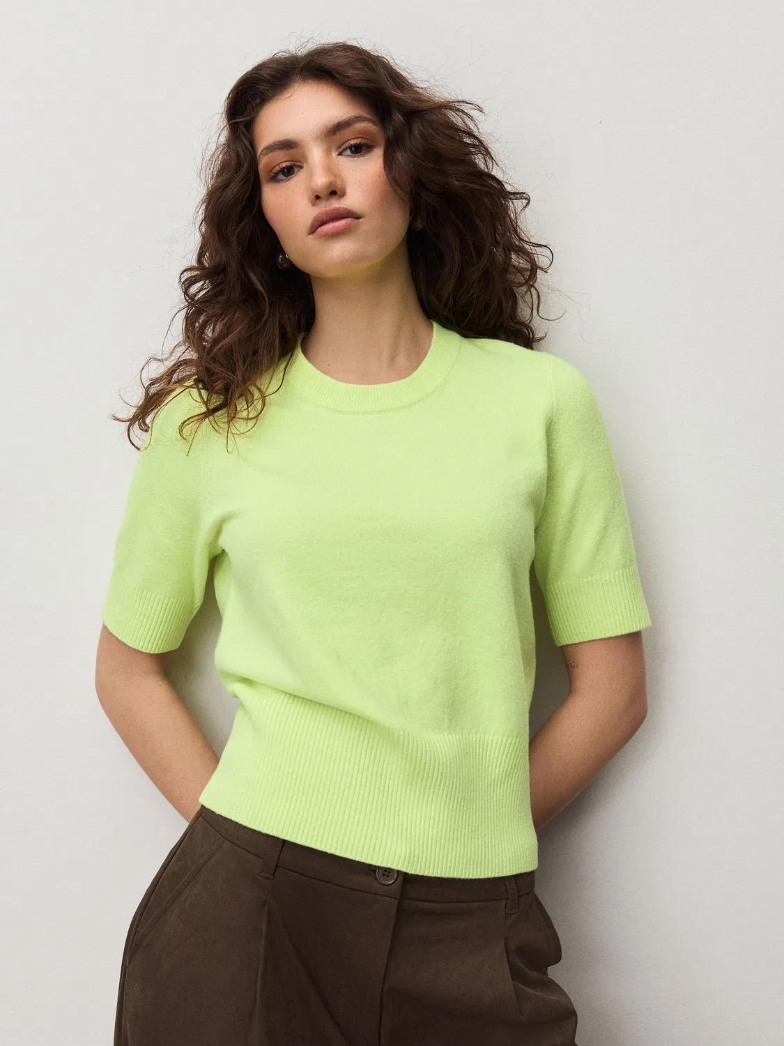 Топ с коротким рукавом, супермягкий, Fluro Yellow Next