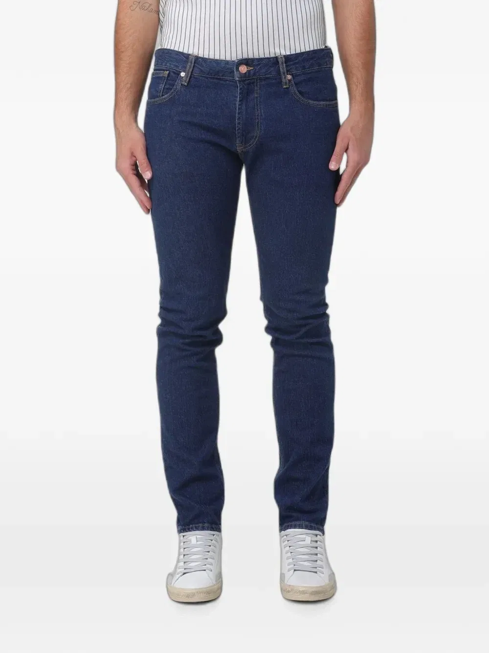 Зауженные джинсы J06 с низкой посадкой Emporio Armani, синий