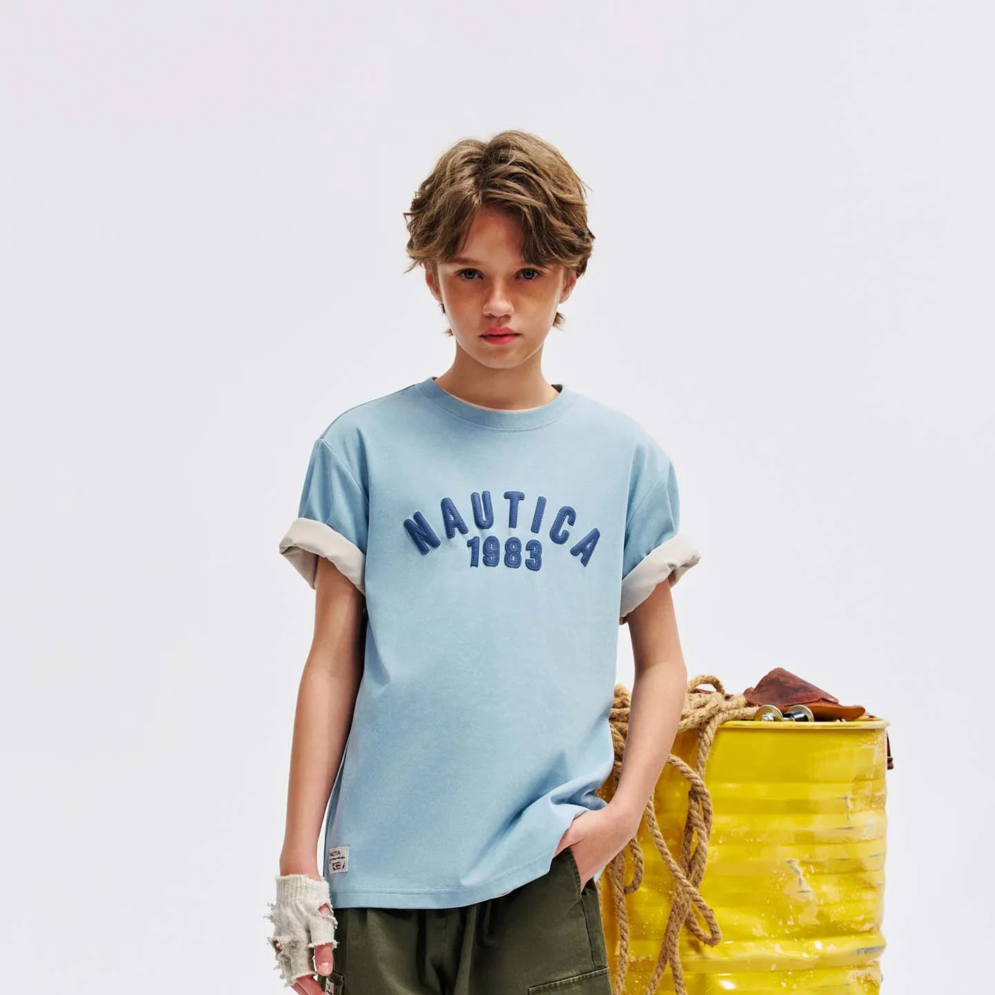 Детская футболка с круглым вырезом, Nautica, Khaki — фото 4