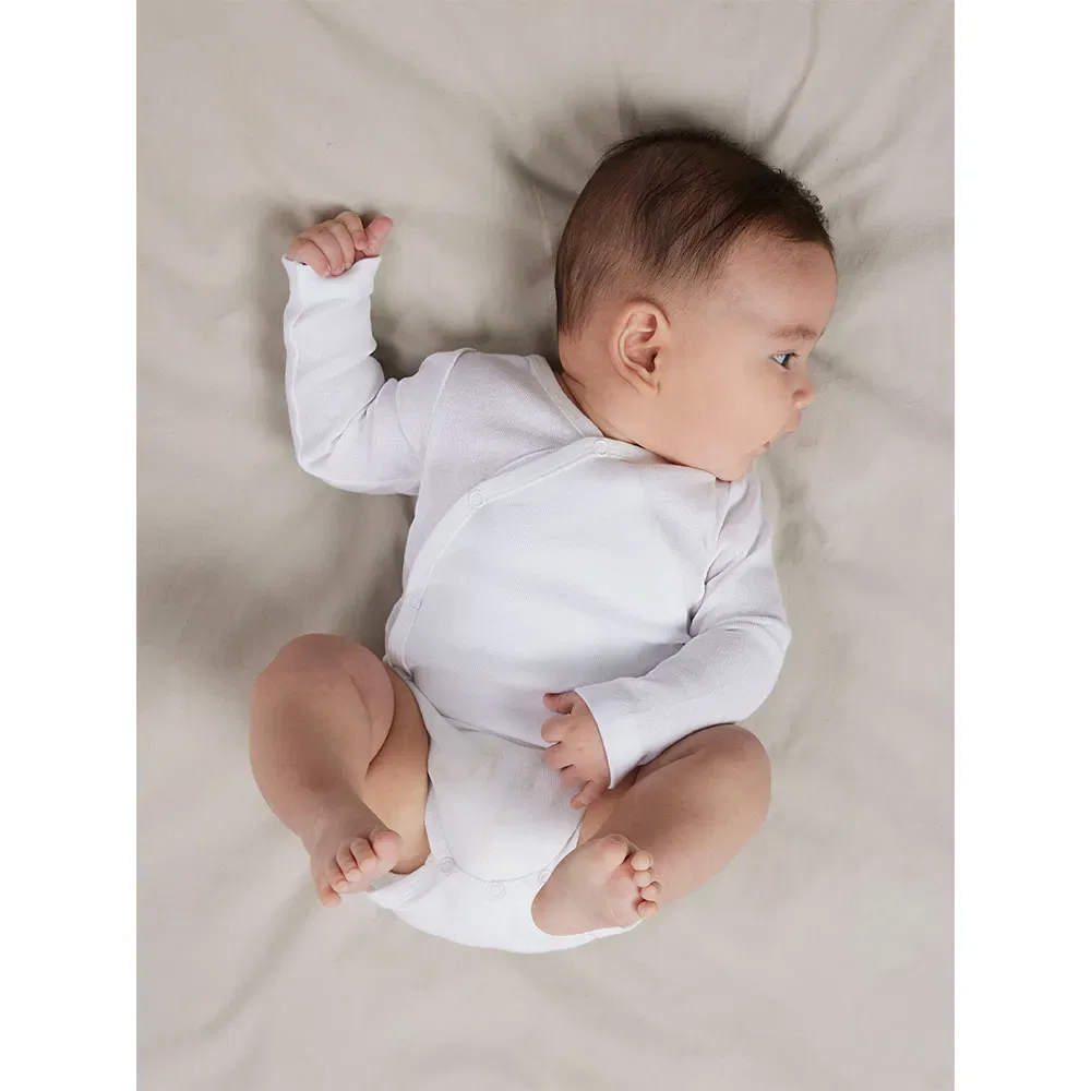 Боди с длинным рукавом Name It Wrap Solid Long Sleeve Body 2 units, бежевый — фото 4