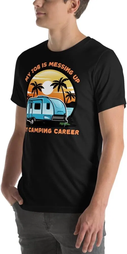 Мужская футболка с принтом RV Camper Generic, Black — фото 4