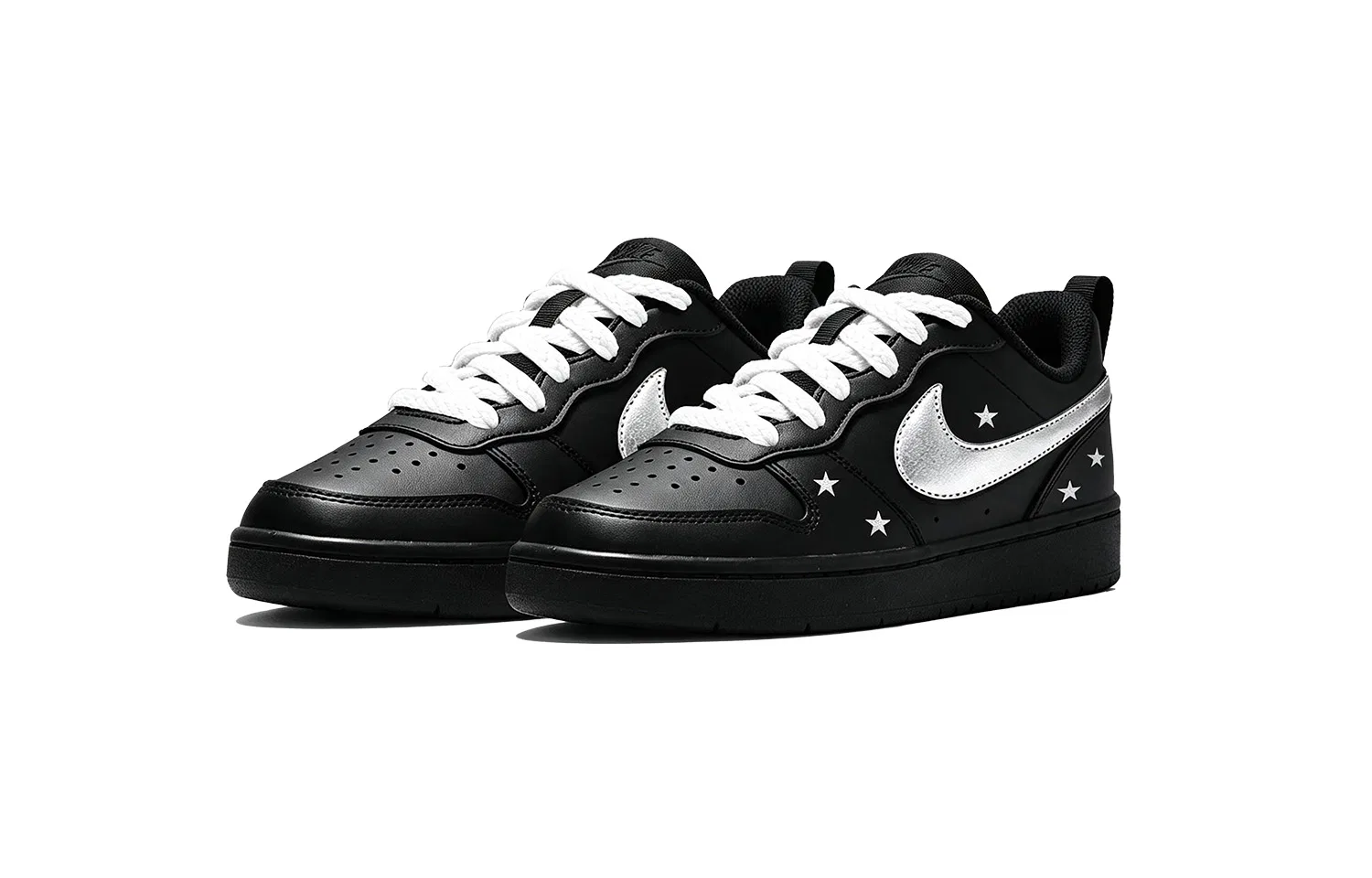 Детское скейтбординг-обувь Nike Court Borough Low Black Silver — фото 4