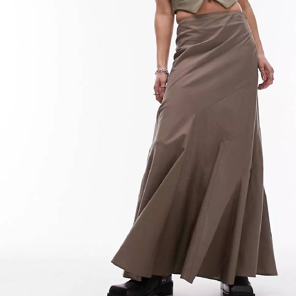 

Юбка Topshop Tiered Disjointed Midi, темно-коричневый