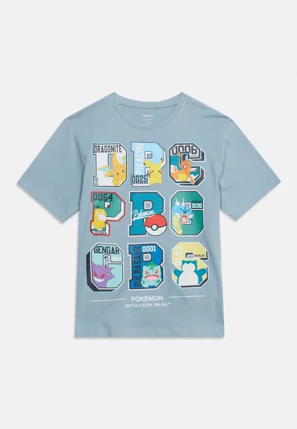 Футболка с принтом Pokemon Sky Print Name It Ashley Blue, синий — фото 3