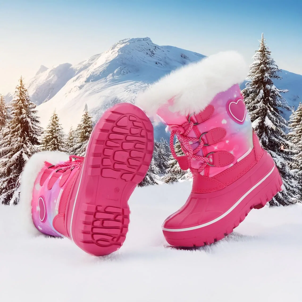 Детские зимние снежные ботинки с подсветкой Nova Mountain Light Up для мальчиков и девочек Nova Footwear, Fuchsiamulti — фото 3