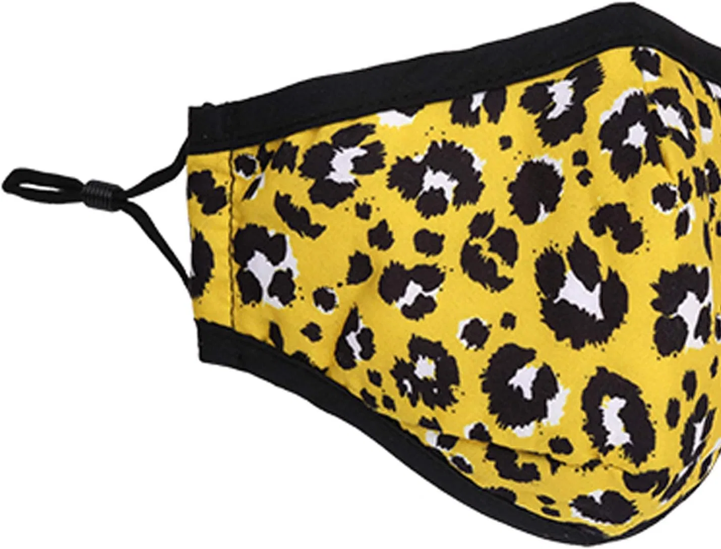 Многоразовая тканевая маска, 3 слоя, хлопок, Trimming Shop, 4 шт, Light Yellow Leopard Print — фото 3