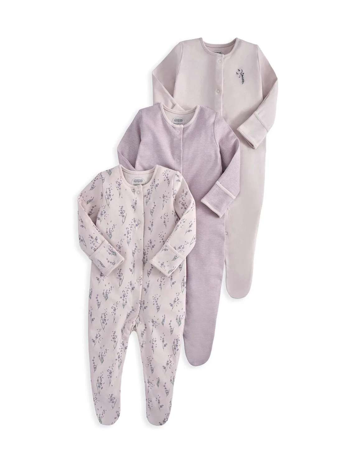 Комплект боди с длинным рукавом, 3 шт. Mamas & Papas, фиолетовый — фото 2