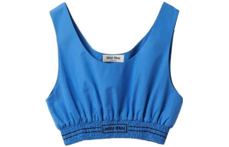 Женский топ без рукавов с круглым вырезом MIU MIU, Light Purple Blue