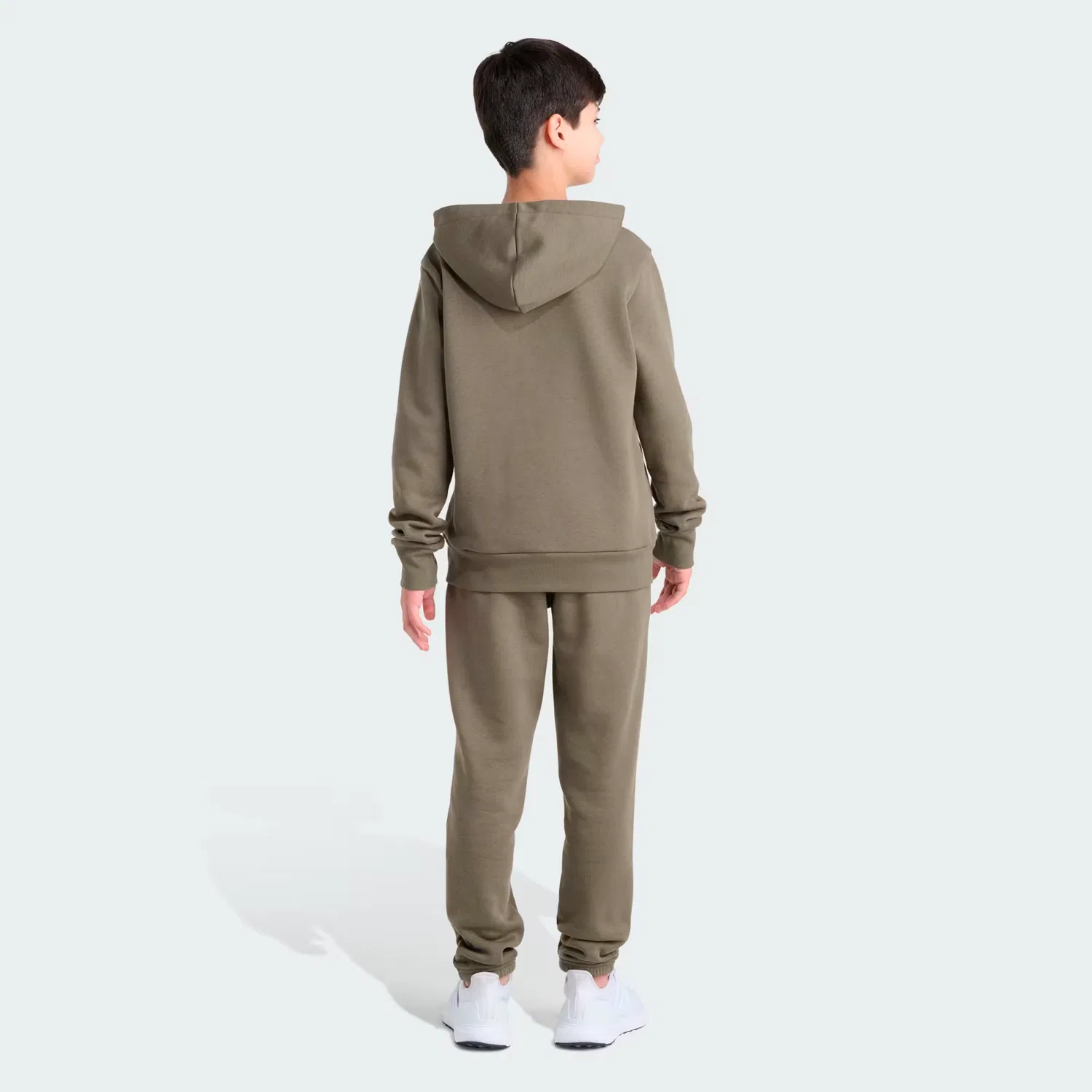 Детский спортивный костюм из флиса, 2 предмета: худи и джоггеры, Essential Adidas Sportswear, оливковый — фото 2