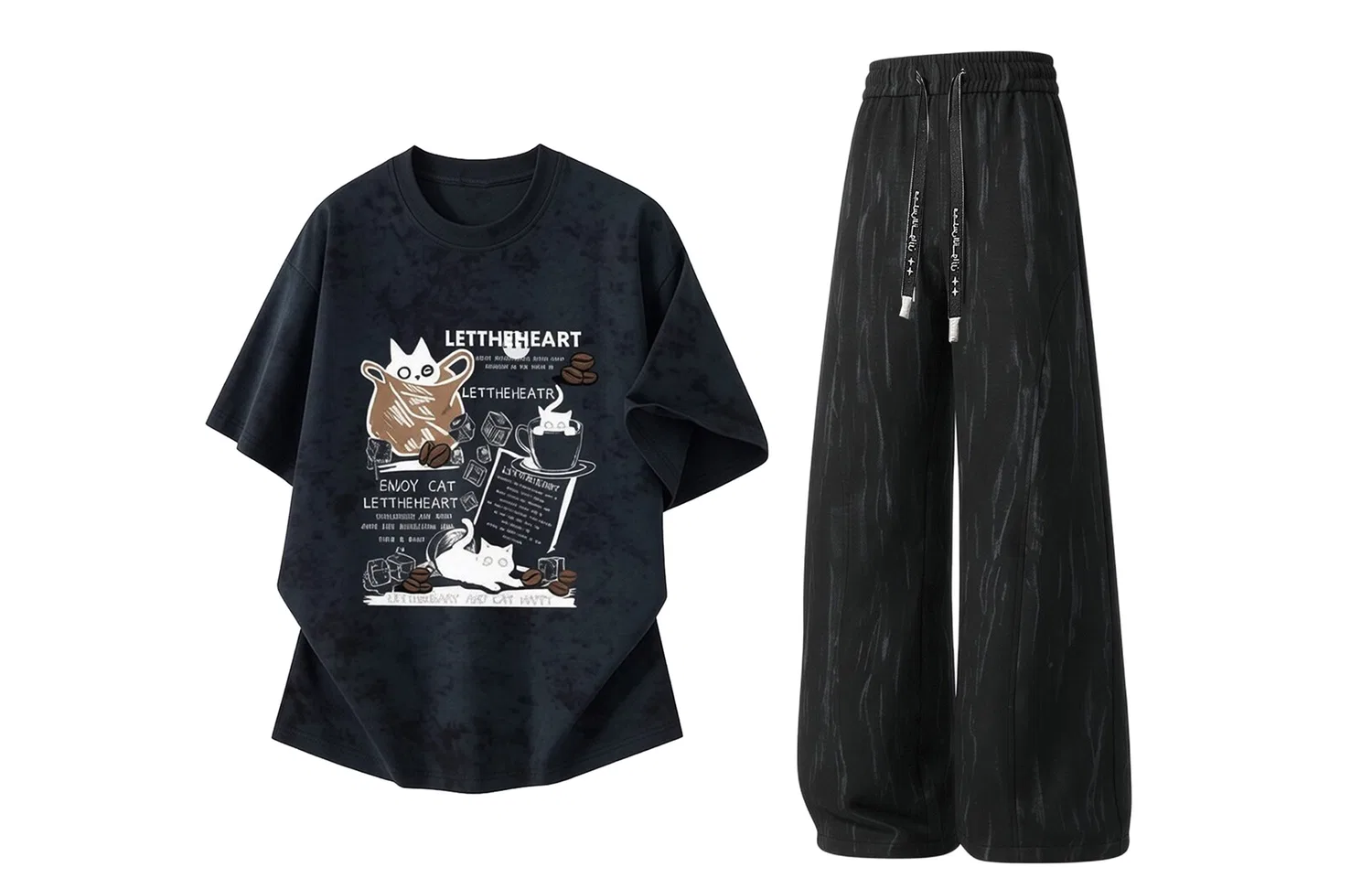 Детский спортивный комплект с круглым вырезом Casual Sportswear GWAF, Black